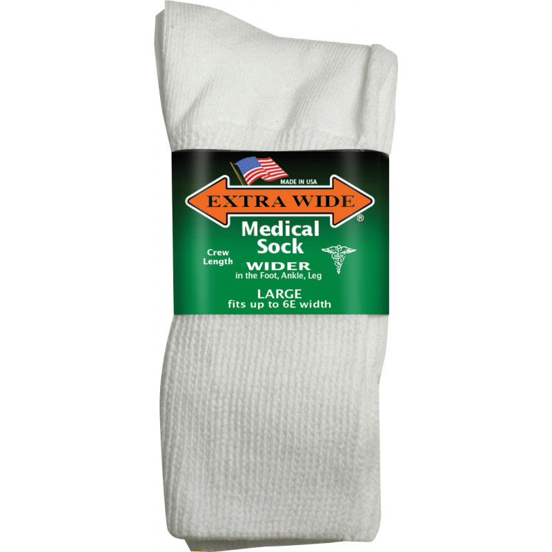 EXTRA WIDE SOCK 6950 LARGE - WHITE