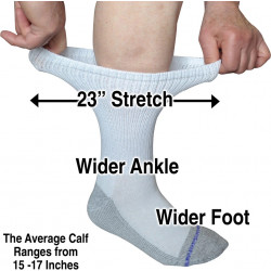 EXTRA WIDE SOCK 22310 SMALL LFMC - WHITE